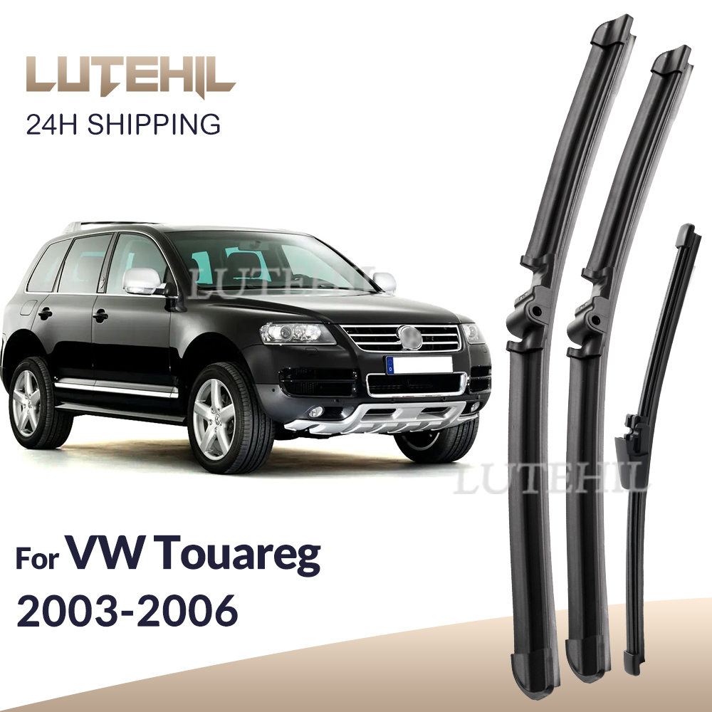 Dla Volkswagen VW Touareg 2003-2006 2004 2005 Wycieraczki przednie i tylne Pióra wycieraczek Szyba przednia Szczotki okienne 26"+26"+14"
