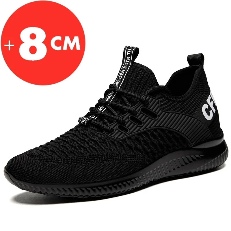 Novo 2025 tênis homem elevador sapatos aumento de altura sapatos para homens palmilhas 8cm esportes aumentando sapatos altos 39-43