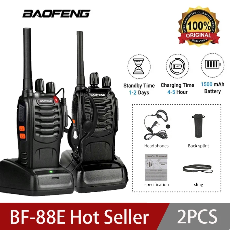 Baofeng BF-88E pmr comunicador de intercomunicação portátil 16 kanaal lange acessível gesprek walkie talkie 5w 446mhz rádio do hotel em casa