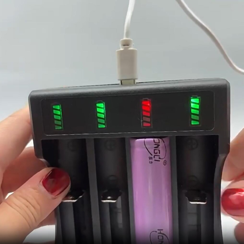 Cargador de batería de litio recargable, 1/2/4 ranuras, USB Dual, 18650, 3,7 V, 16340, 14500, 16650, 18650, 1 unidad