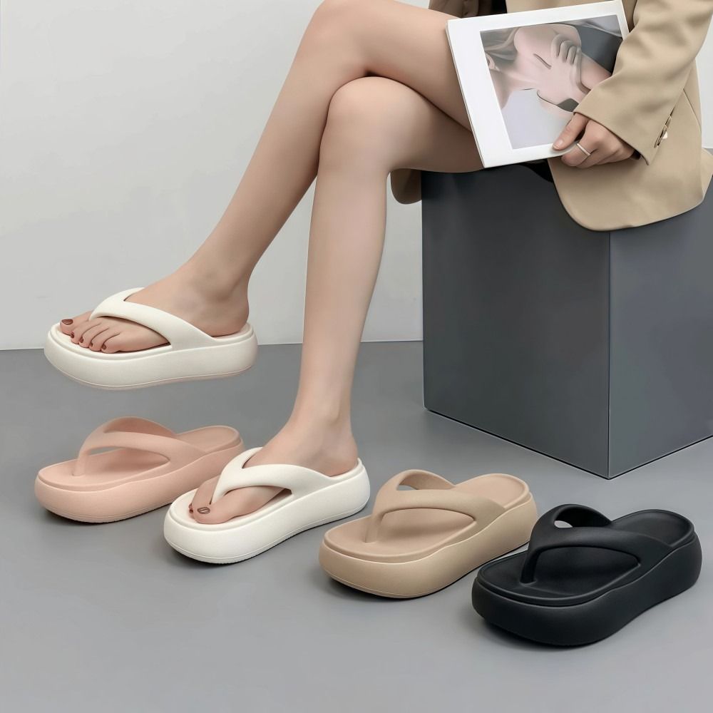 Sandalias de Plataforma con Aumento de Altura, Antideslizantes, 5CM, EVA, Ligeras, Suela Blanda, Chanclas para Mujer, Interior y Exterior