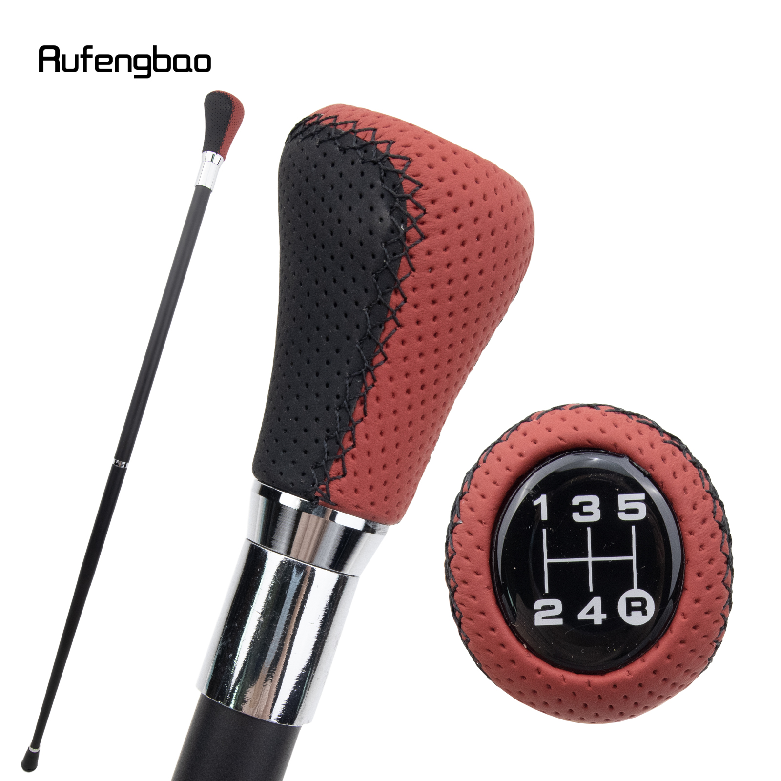 Bastón para caminar negro y rojo con número plateado, bastón decorativo a la moda para caballero, bastón elegante para Cosplay, 93cm
