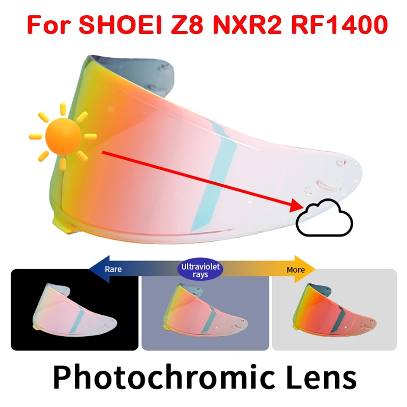 Visor Photochromic untuk SHOEI RF1400 RF-1400 NXR2 CWR-F2 Z8 CWR-F2R X15 X-15 x-fifteen X-SPR Pro Autochromic lensa perisai helm