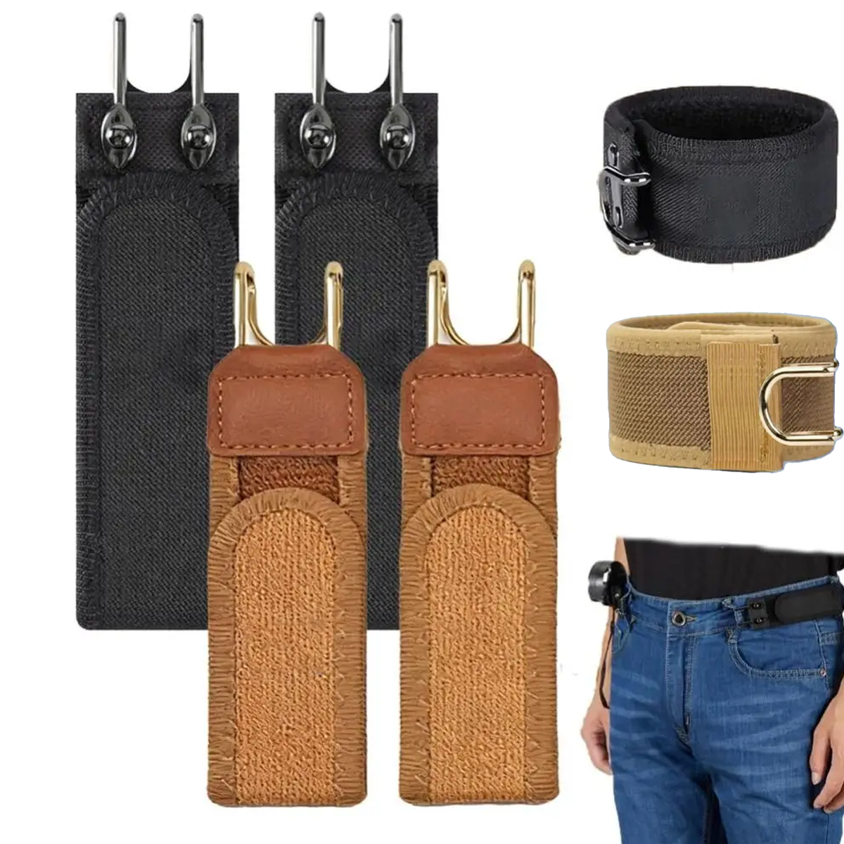 Ceinture élastique réglable en métal sans boucle pour hommes et femmes, ceinture invisible sans boucle pour le travail en extérieur