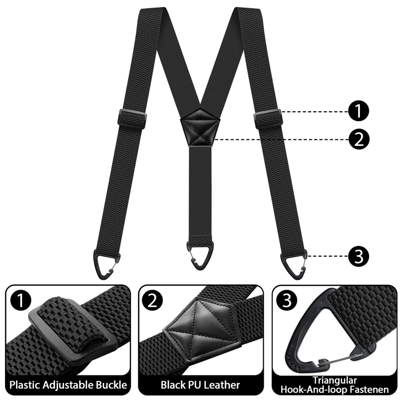 Versteckte Hosenträger für Herren, 3 Clips, 4 cm breit, verstellbare elastische Y-Rücken-Hosenträger für Damen und Herren, Hochzeits- und Arbeitsaccessoires