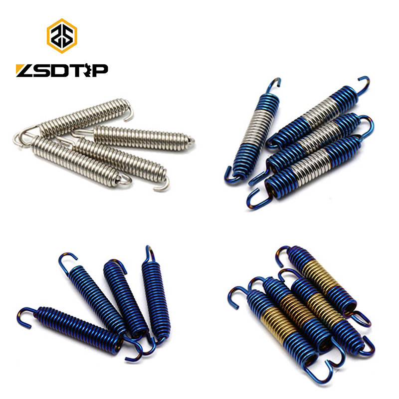 ZSDTRP 2 pièces 75mm moto en acier inoxydable tuyau d'échappement silencieux ressorts 75mm