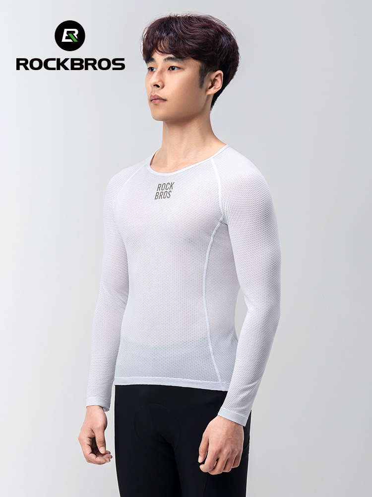 ROCKBROS Fahrradtrikots mit langen Ärmeln, atmungsaktives Mesh, Herren-Fahrradshirt, Fahrradbekleidung, bequeme Sommer-Rennkleidung, reflektierend