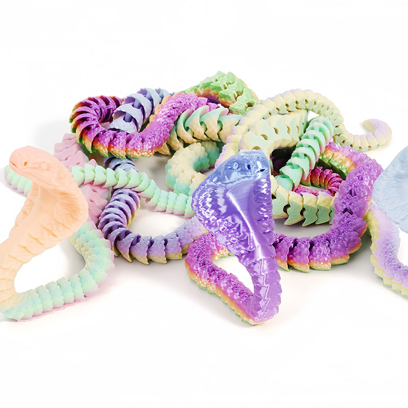 Decoraciones de casa de serpiente articulada impresa en 3D, adorno de escritorio móvil de articulación completa, juguetes creativos de cumpleaños, serpientes impresas en 3D