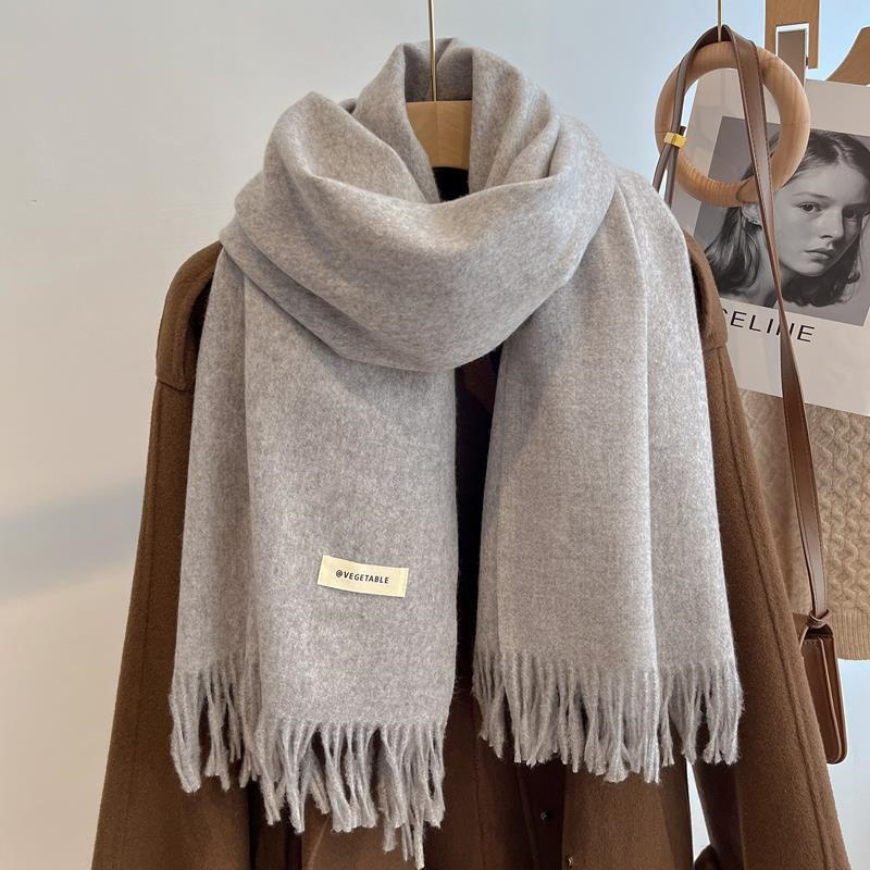 26 cores sólidas mulheres cachecol de inverno quente engrossar xale de caxemira moda ao ar livre luxo borlas pashmina senhora envoltório cachecóis à prova de vento