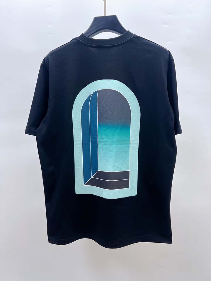 Nova Coleção 2025SS Casinoblank Paris Camisetas Estampadas com Arcos Islâmicos para Mulheres e Homens, Camisetas Oversized de Algodão Grosso para Homens, Estilo Hiphop
