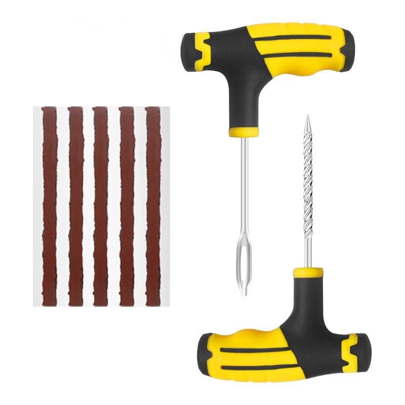 Car Tire Repair Tool Tire Repair Kit Studding Tool Set Auto Bike Tubeless Tire Tyre Puncture Plug Garage Tools with Rubber Strip