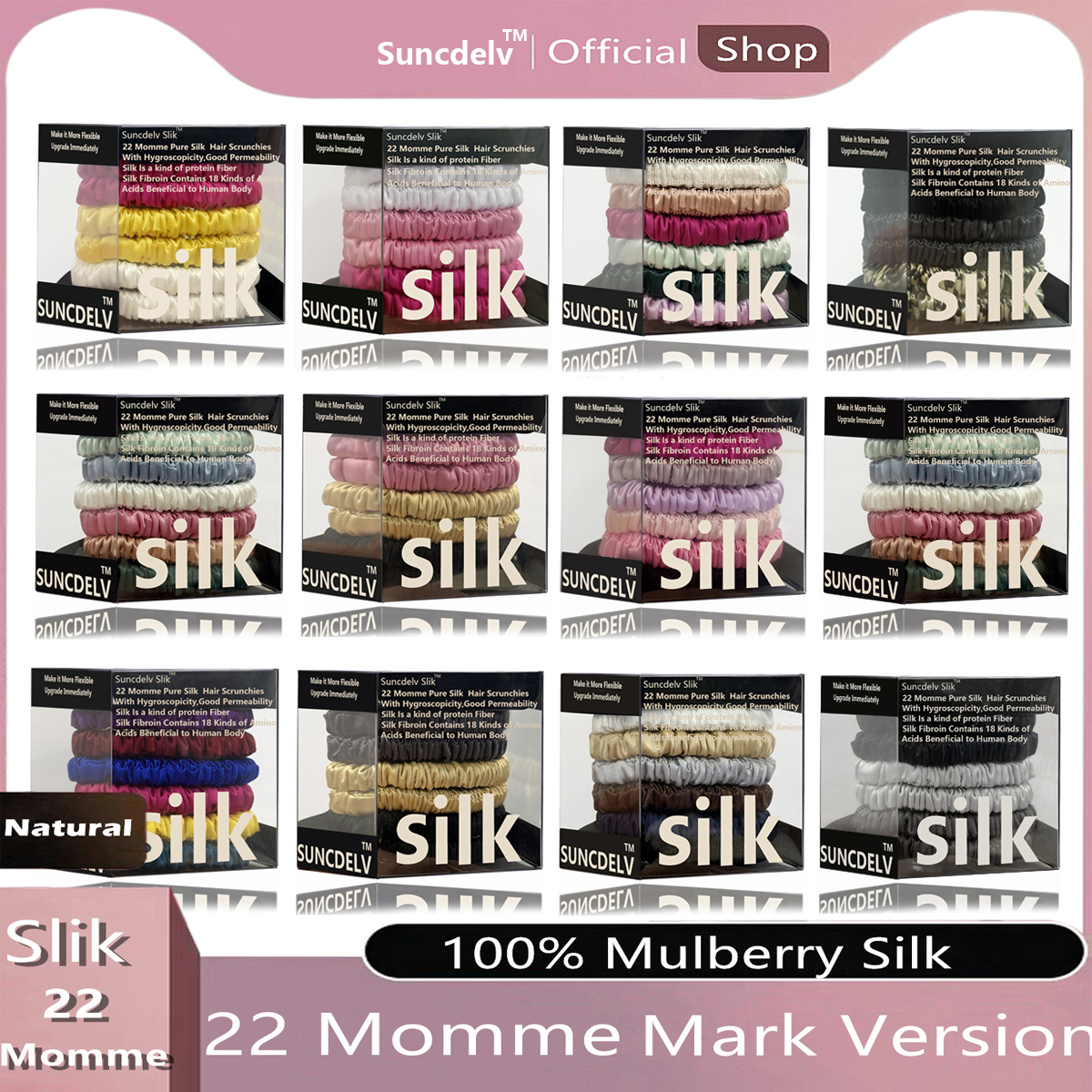 6PCS Box Moerbei Zijde Scrunchies Vrouwen Grils Haarbanden voor Haar Slaap Geen Schade Haarband Krullend Haar Elastieken Paardenstaart houder
