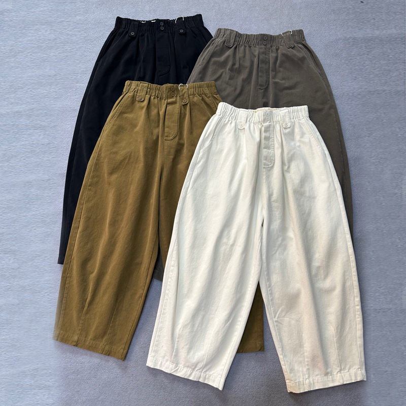 Spodnie typu haremki Johnature Cotton dla kobiet, jesienno-zimowe, nowe, z wysokim stanem, elastyczne, luźne spodnie z szerokimi nogawkami, codzienne spodnie z kieszeniami.