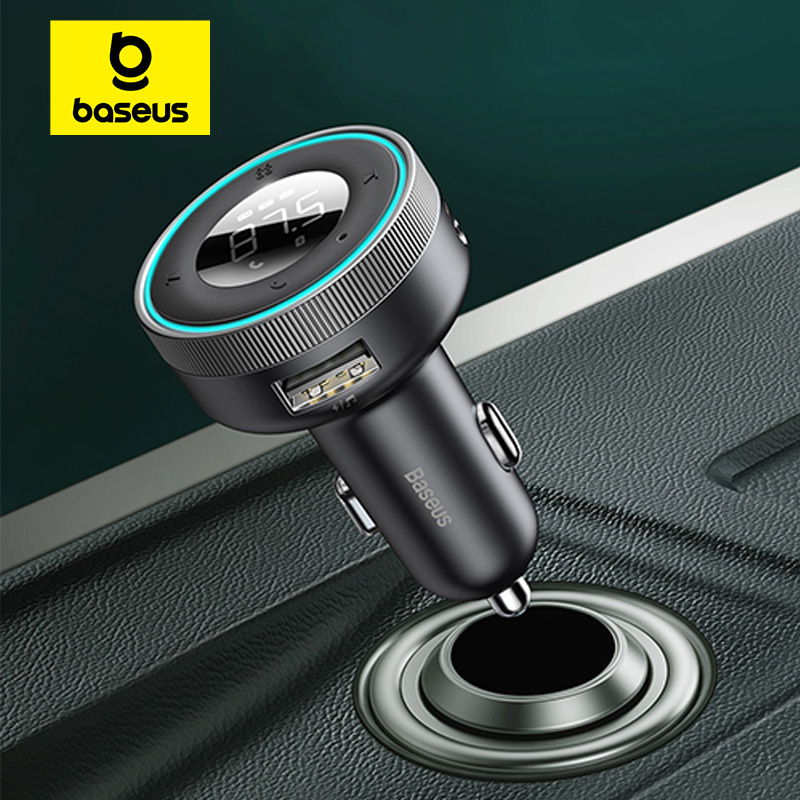Transmiter FM do samochodu Baseus 5.0 Bluetooth, ładowarka samochodowa, adapter muzyczny 3.4A, podwójne USB, odtwarzacz MP3, radio, zestaw głośnomówiący, modulator audio FM