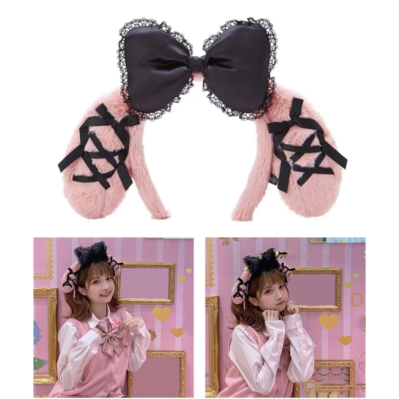 สัตว์น่ารัก Melody หูทนทานผม Hoop แถบคาดศีรษะผู้หญิงแต่งหน้าหัวสำหรับ Photoshoot คอสเพลย์อุปกรณ์เสริมผม