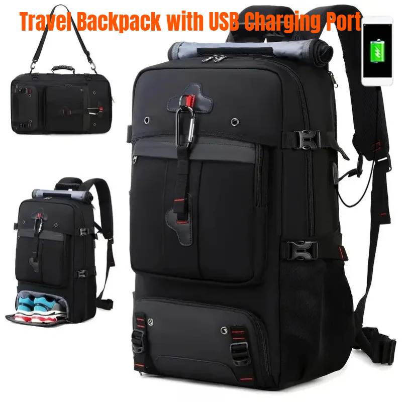 25L/36L/50L Reisrugzak met USB-oplaadpoort voor heren, grote capaciteit casual laptoprugzak voor vliegtuigreizen & zakenreizen