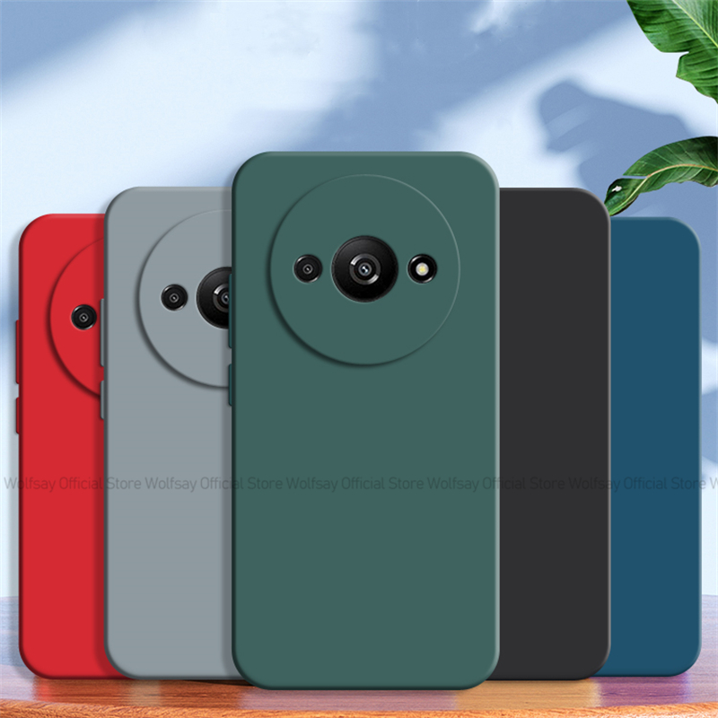 Funda casing TPU A3 Xiaomi Redmi A3, sarung belakang pelindung silikon cair tahan guncangan untuk Xiaomi Redmi A3