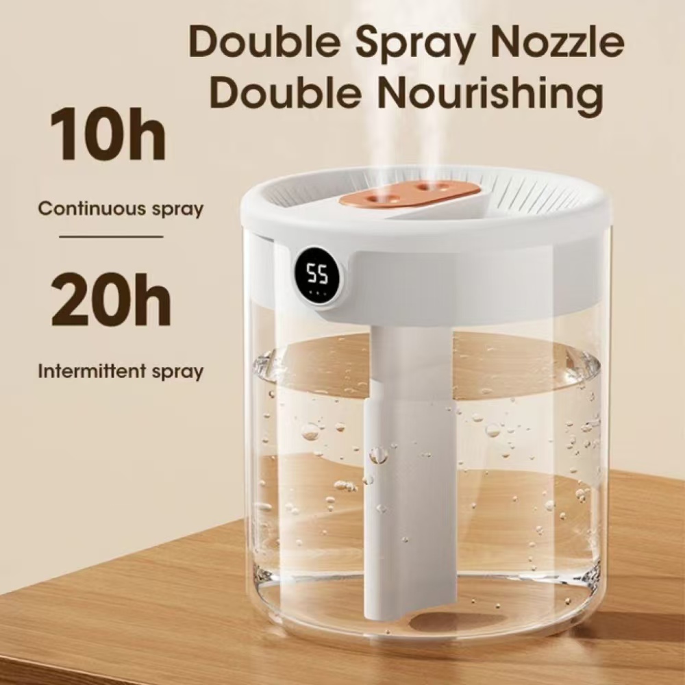Nowy 2L podwójny nawilżacz natryskowy Atomizer Usb o dużej pojemności Home Mute sypialnia biuro lampka nocna cyfrowy wyświetlacz nawilżacz