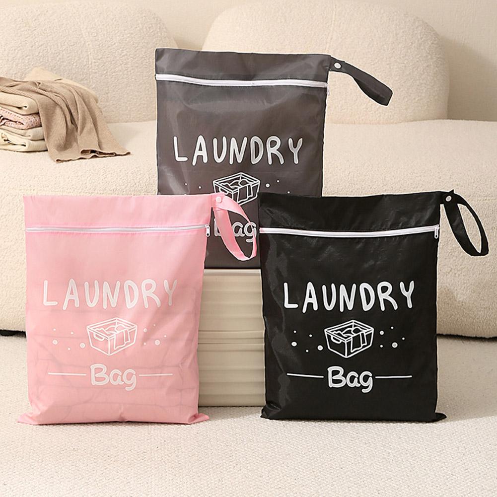 Sac de Lavage en Nylon pour Linge, Pochette de Rangement de Voyage, Organisateur de Vêtements Sales Lavable en Machine, Sac à Fermeture Éclair Coloré