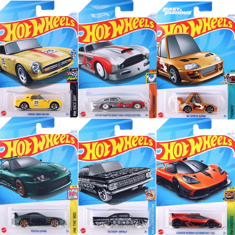 2024 P Hot Wheels автомобиль Let's Race литые 1/64 Игрушки для мальчиков Форсаж Toyota Supra Dodge Charger Nissan GTR Tesla модель подарок