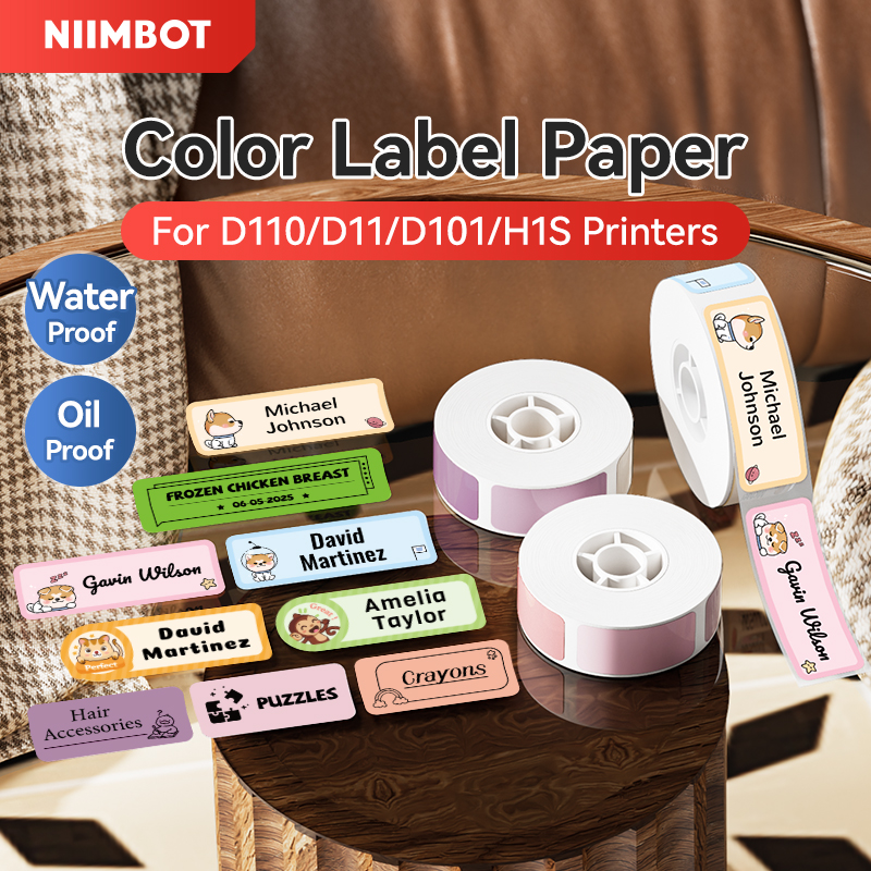 Мини-наклейка Niimbot, устойчивая к царапинам белая/цветная клейкая термобумага для D11/D110/D101/H1S, именная бирка для домашнего офиса