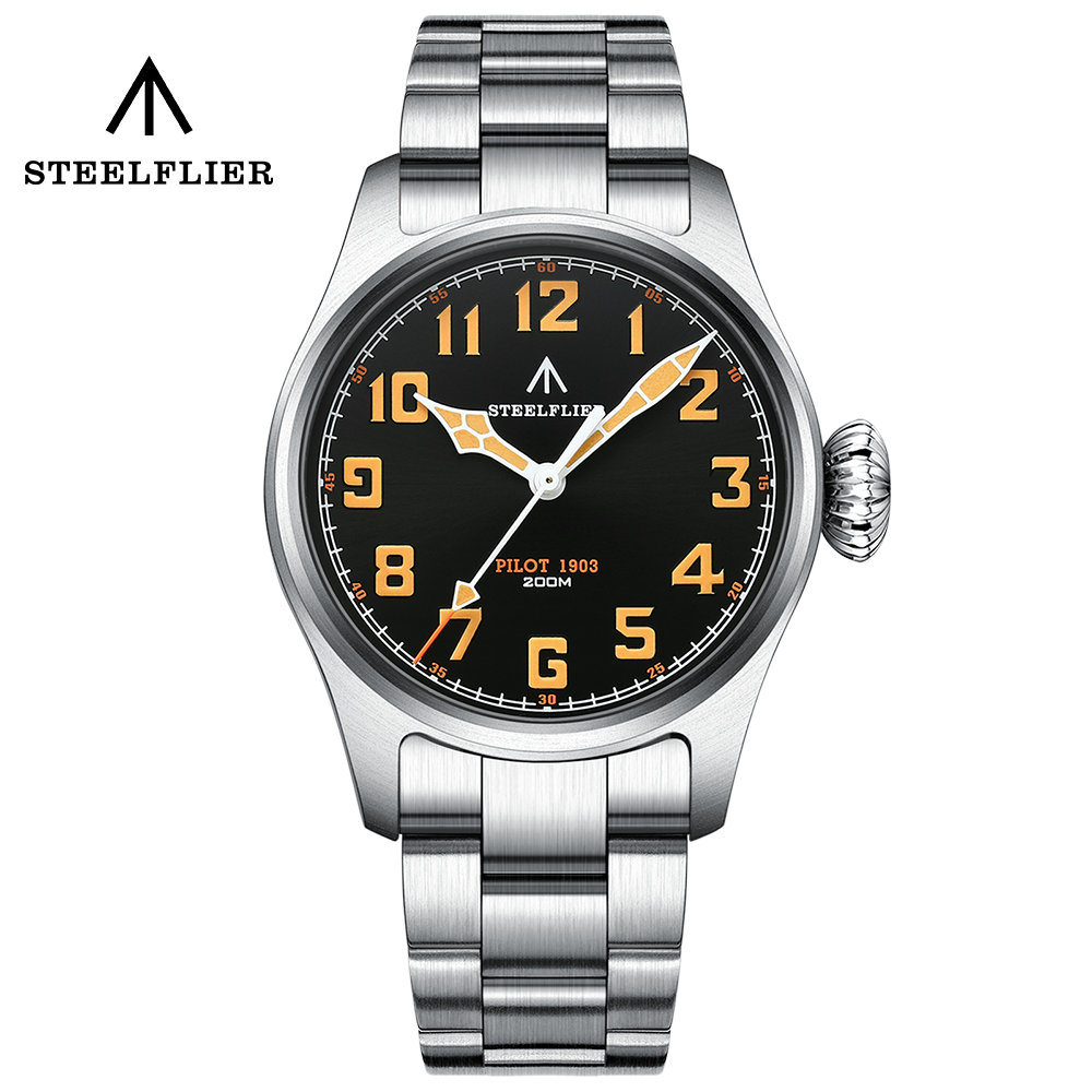 STEELFLIER Официальные SF740V Новые кварцевые наручные часы Super C3 Светящиеся 200 м Водонепроницаемые VH31 Mute Механизм Мужские модные деловые часы