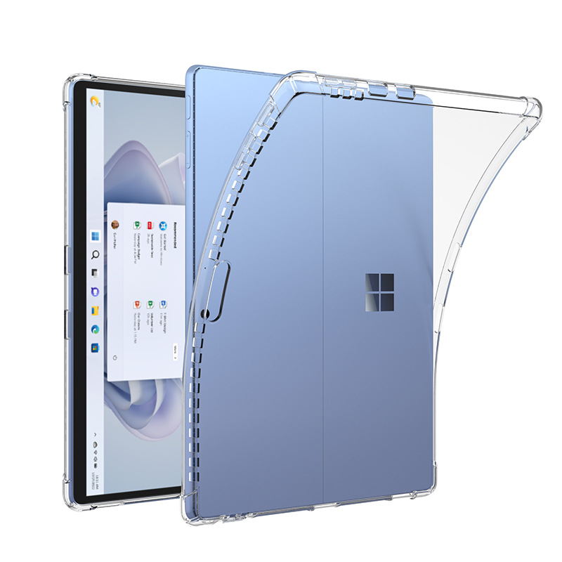 Для Funda Microsoft Surface Pro 4 5 6 7 Plus 8 9 10 11 Чехол 12,3 дюйма 13 дюймов Прозрачная задняя крышка из ТПУ с 4 противоударными подушками