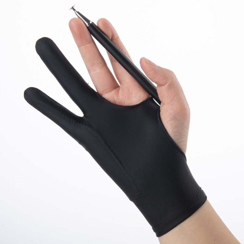 Guantes para pintar a mano de dos dedos, suministros de arte para pintura al óleo, tableta antitáctil, tablero Digital, pantalla táctil, dibujo, antiincrustante, 1 ud.