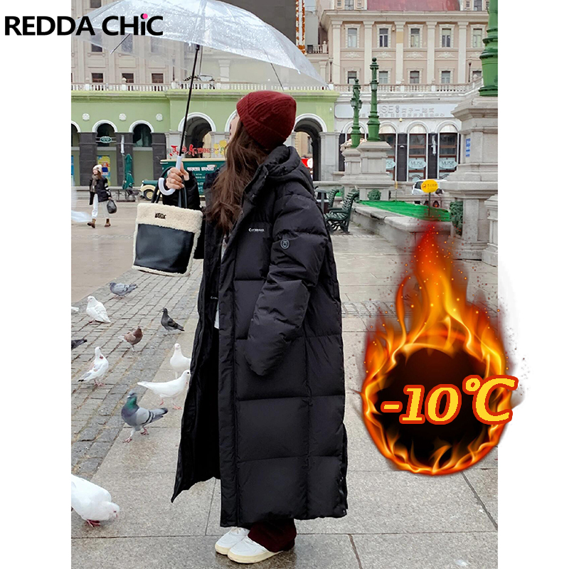 Reddachic-女性の冬のコート,カジュアルな格子縞のジャケット,長い無地,韓国のファッション,暖かい服