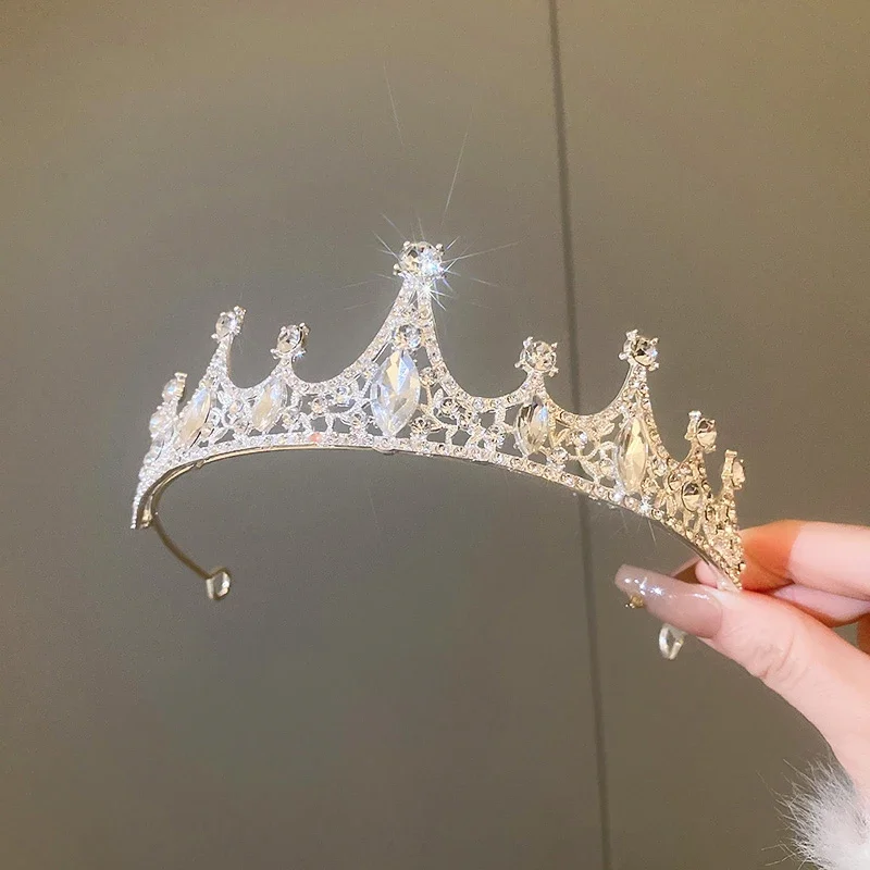 Diadema de diamantes de imitación de lujo para mujer, diademas de corona para el cabello, Tiaras y tocados para novias de boda, joyería para el cabello de fiesta