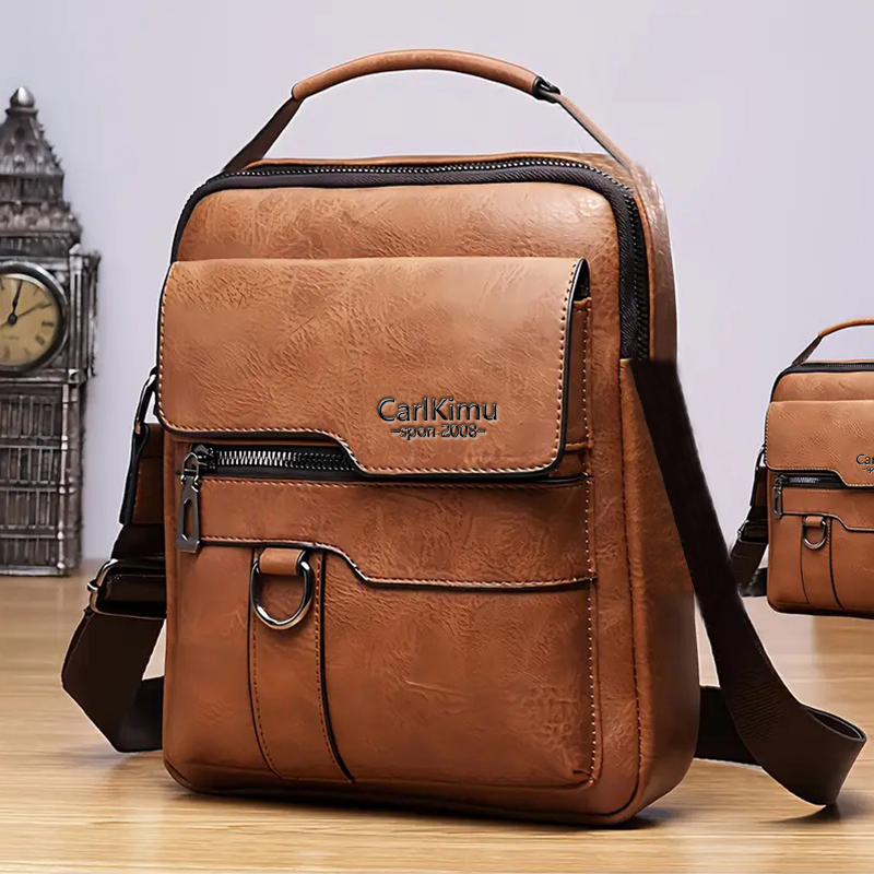 Elegante bolso cruzado de piel sintética multicolor con correa ajustable, ligero para el desplazamiento diario, informal, elegante y funcional, bolso para hombre