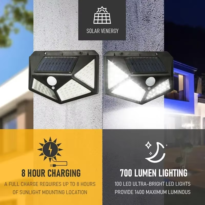 Wielofunkcyjna Lampa Solarna Ogrodowa Dekoracyjna Wodoodporna Lampa LED Zasilana Energią Słoneczną z Czujnikiem Ruchu