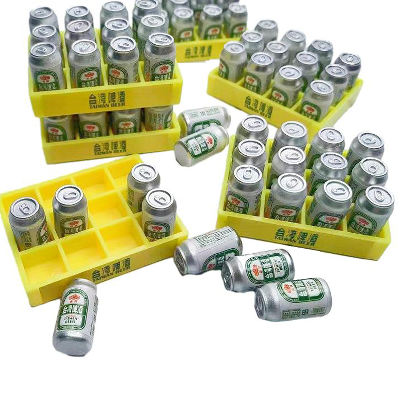 1Set 1:6 Dollhouse Miniature Beer Can Mini Drink Bottle W/Box Kitchen Model Decor Toy Doll House accessori