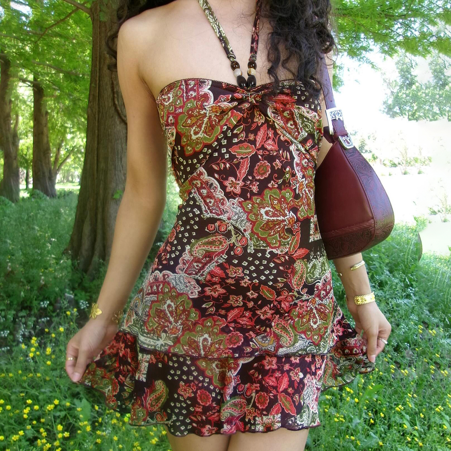 SUCHCUTE chique romantische print halterjurk voor dames sexy mouwloze backless mini-jurk mode vakantie kleding zomer strand