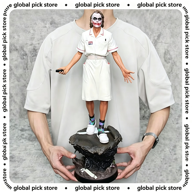 Neue 54cm Serie DC Heath Ledger Krankenschwesteruniform Joker Figur Joker Stehende Szenenmodell Handgefertigtes Ornament GK Harz Statue Spielzeug Geschenk