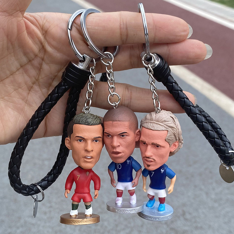 Puchar Europy Portugalski Cristiano Ronaldo Lalka Mbappé Messi Da Rocaine Mullekanter Ręcznie wykonany brelok do lalki
