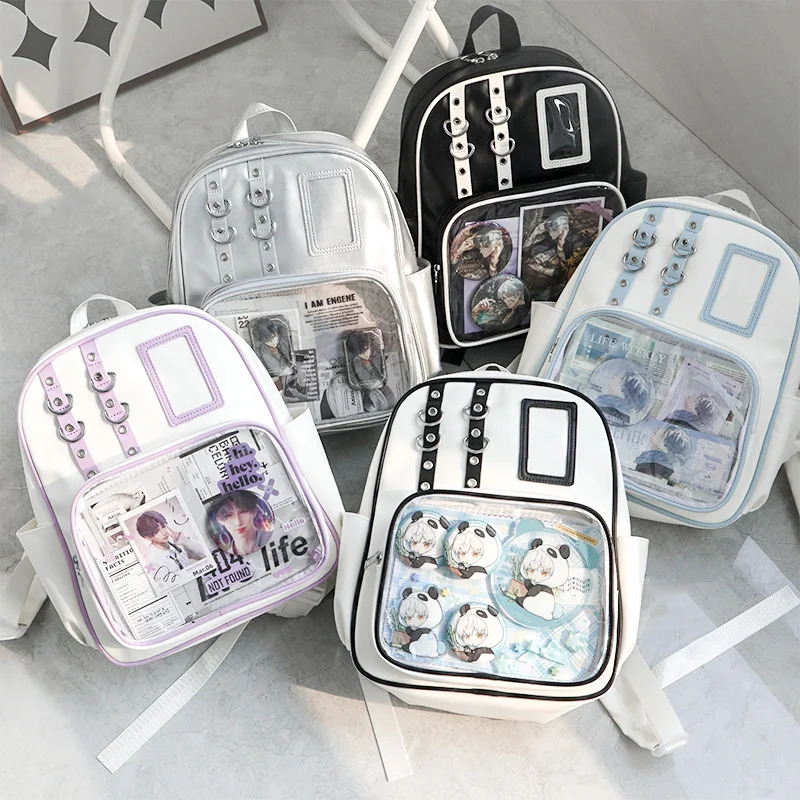 Y2K Leuke Mini Rugzak Vrouwen Kawaii Ita Tas Zoete Meisje Transparante Rugzak DIY Display Knapzak Lolita Preppy Stijl Schooltassen
