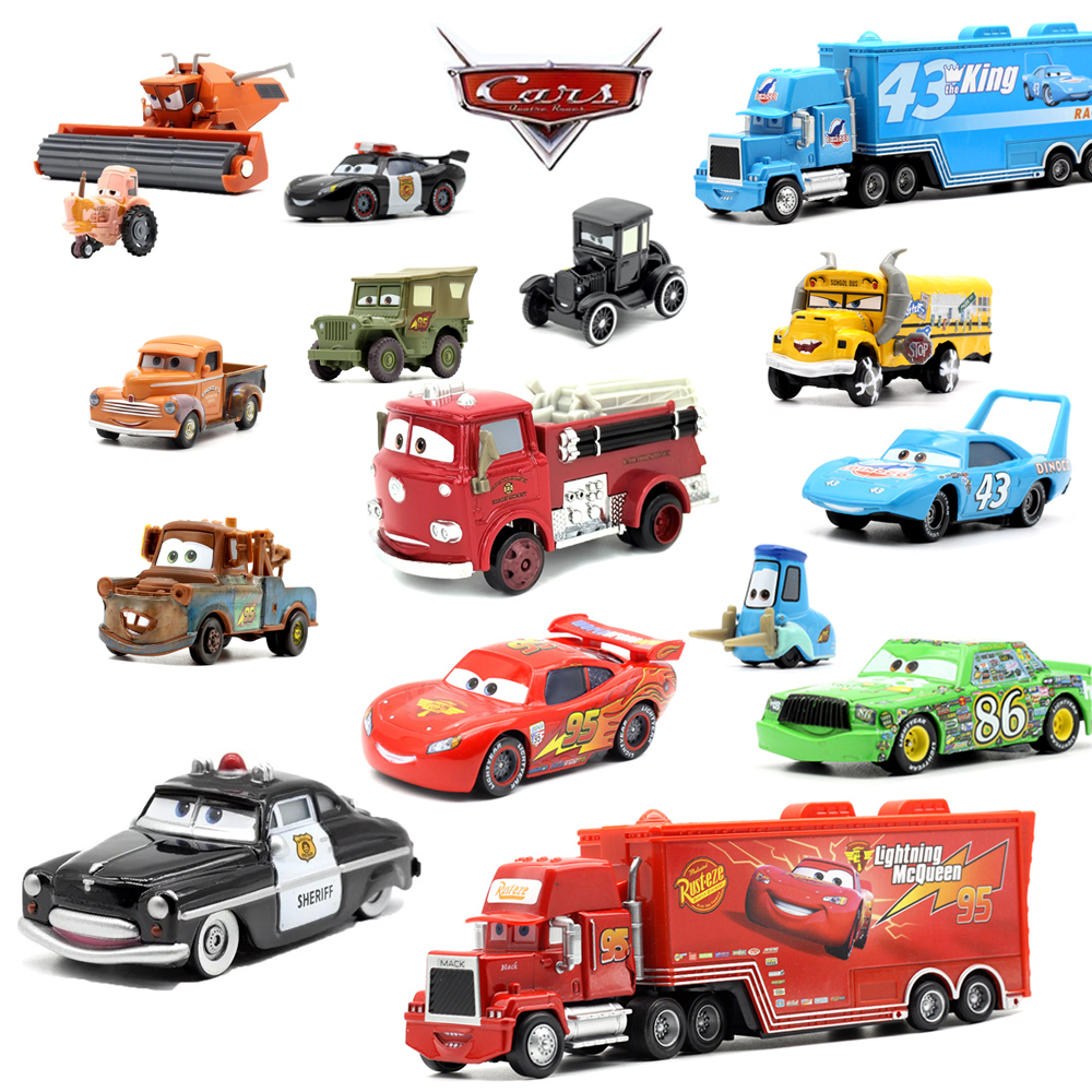 2026  Hot Disney Pixar Cars Lightning McQueen Mater 1：55 Metal Model Racing Car Toys Children's Birthday NEWYEAR Gifts!