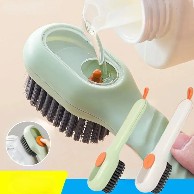 Multifunction Cleaning Shoe Brush Soft Automatic Liquid Shoe Brush Long Handle Liquid Clothes Brush Household Cleaning Tools