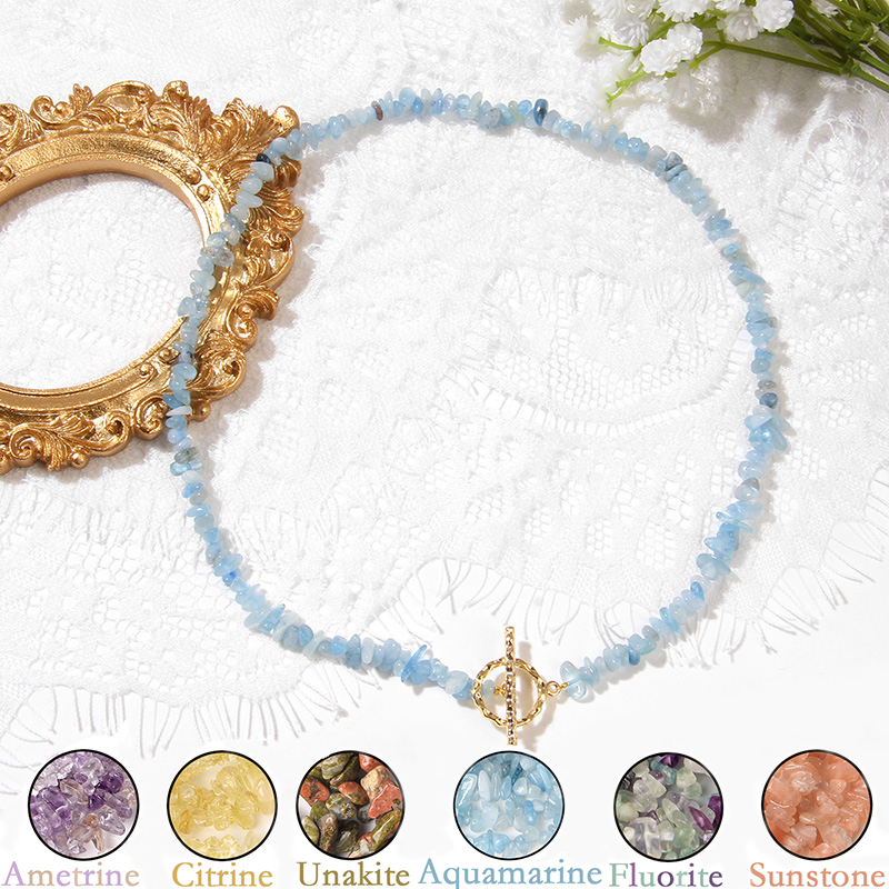 Uzdrawiający czeski klejnot żwir naturalny kamień półszlachetny naszyjnik moda damska naszyjnik biżuteria Collares Para Mujer kobieta