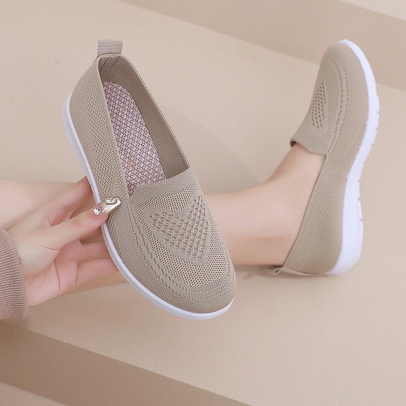Wygodne, codzienne buty damskie na wiosnę i lato, z oddychającą cholewką z materiału, jednolite kolory, niski krój, miękkie i idealne do chodzenia na zewnątrz.