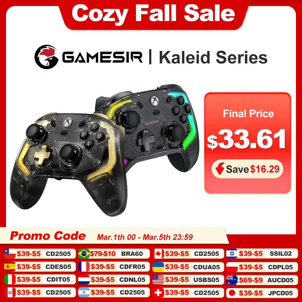 GameSir Kaleid Xbox Controller Wired Gamepad for Xbox Series X, Xbox Series S, Xbox One game console, with Hall Effect Joystick