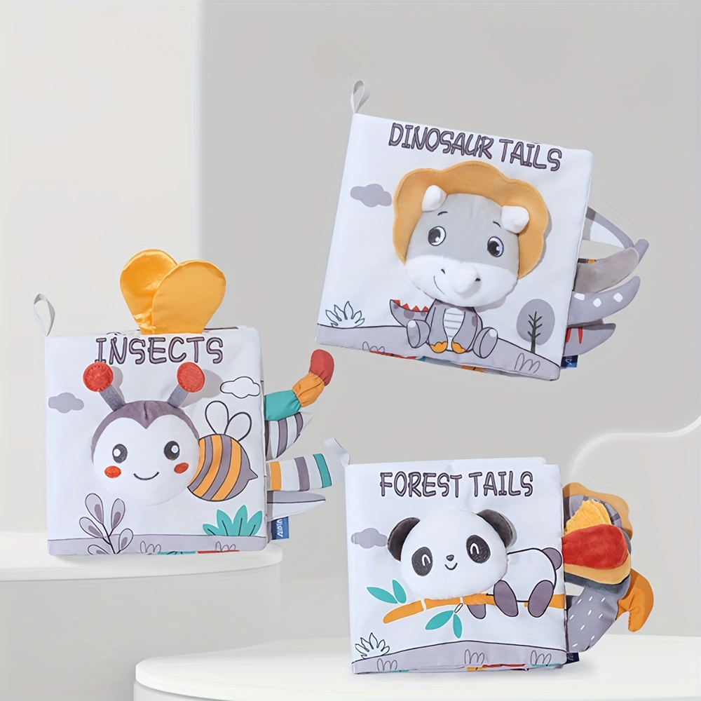 Libri morbidi per bambini Giocattoli 3D Touch and Feel Libri di stoffa increspata Neonati Bambini Tocca e sensazione Piega per neonati Regali per bambini