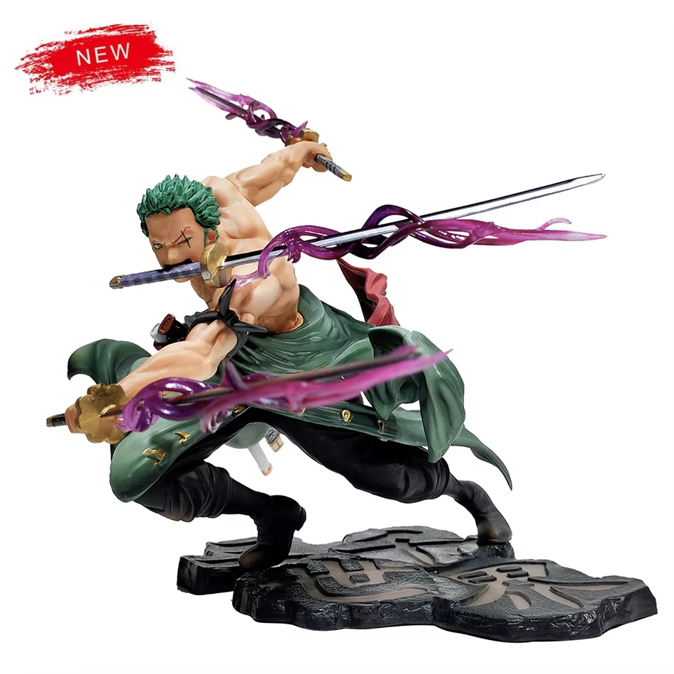Hot One Piece 10 cm Anime Figura GK Roronoa Zoro Tre pale Sa-maximum Manga Anime Statua Action Figure Collection Modello Giocattolo per bambini