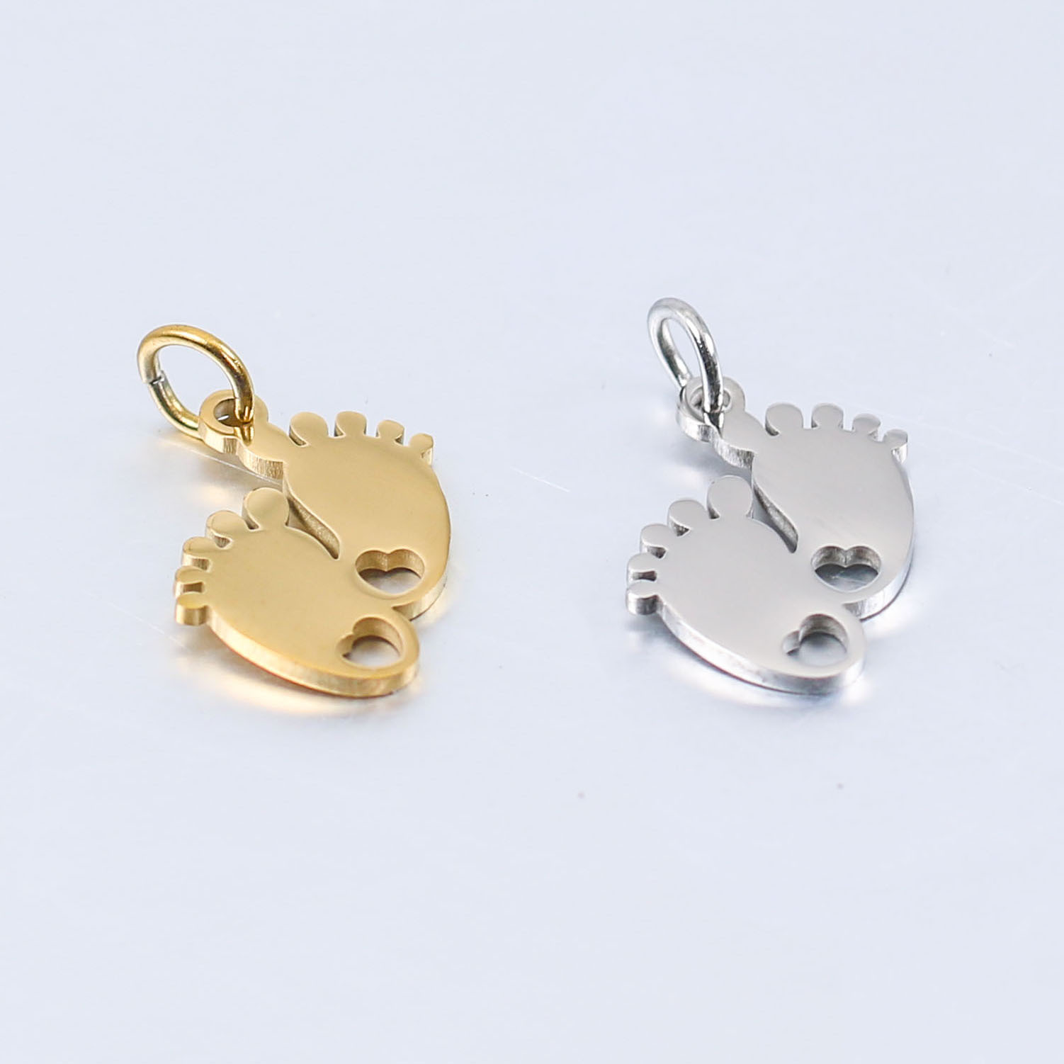 DOOYIO 5ชิ้น/ล็อต19มม.แฟชั่นไขมันเท้าสแตนเลสจี้ DIY Charms เครื่องประดับสร้อยคอสร้อยข้อมือ