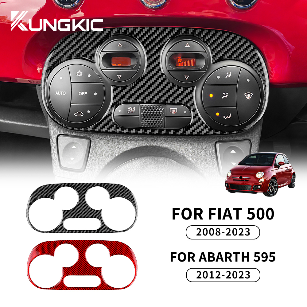 นุ่มจริงสติกเกอร์คาร์บอนไฟเบอร์สําหรับ Fiat 500 Abarth 595 2012-2016 2017 2018 2019 2020 2021 2022 2024 Abarth 695 2017-2024 AC Trim