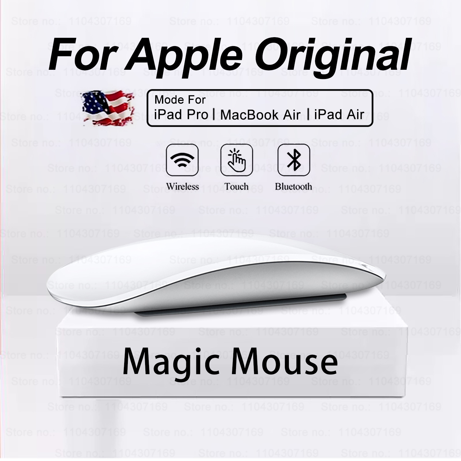 Mouse ajaib untuk APPLE, Mouse ajaib permukaan Multi sentuh nirkabel Bluetooth 5.0 untuk Macbook Pro Air Mini, Tablet, Laptop, PC, iPad, Mouse