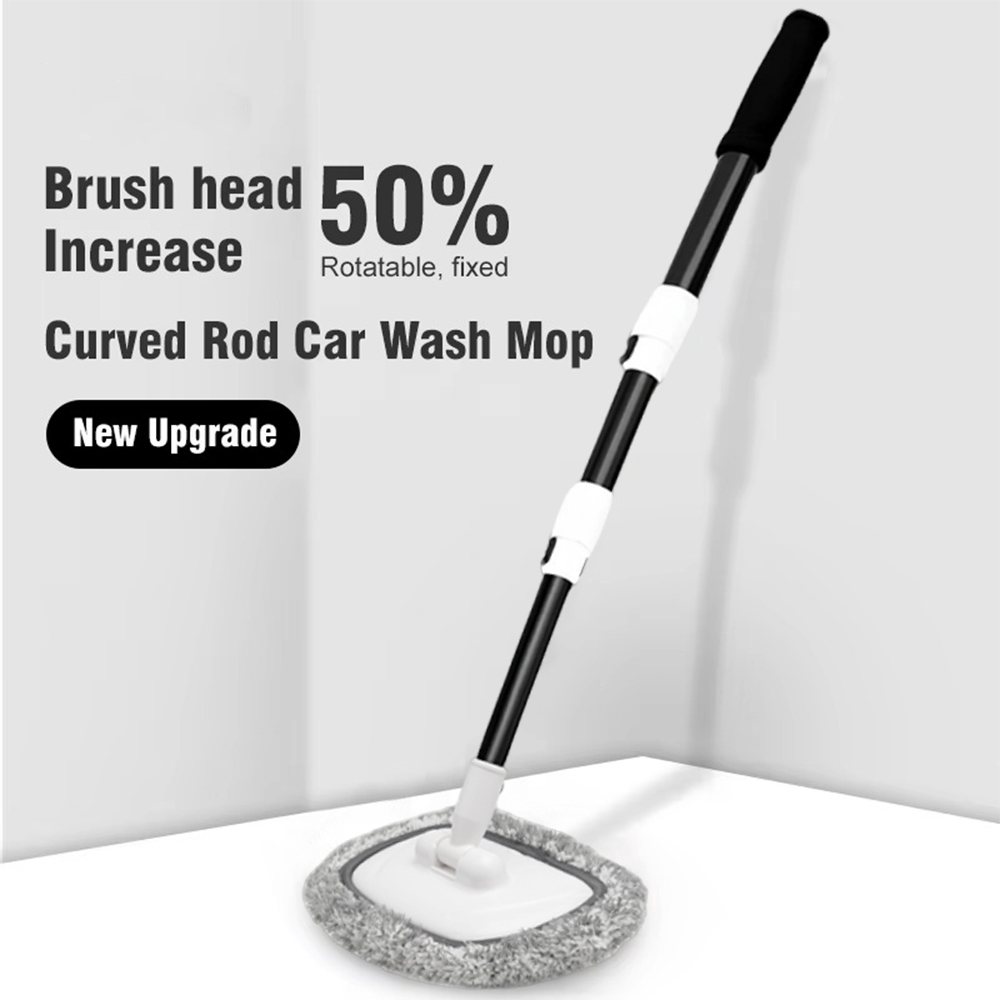 2025 Nieuwe 15 Graden Bocht Auto Reinigingsborstel Wasstraat Borstel 3 Sectie Bezem Telescopische Lange Steel Reinigingsmop Cleaning Tools