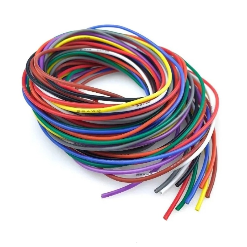 Cable de Silicona de 10 Colores, 30 AWG, 10 Pies Cada Uno, Cobre Estañado 105 ° Resistente a la corrosión para electrónica y proyectos de bricolaje