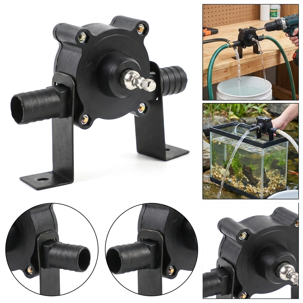 Portable Electric Drill Pump Self-Priming Liquid Transfer Pump for Home Garden Outdoor Water Diesel Oil Fluid